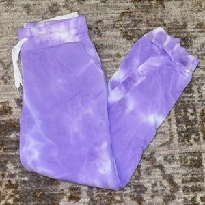Love Streak purple tie dye sweatpants with pockets